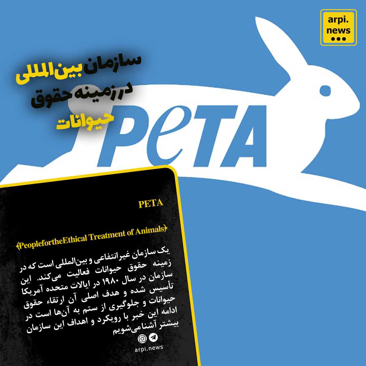 PETA سازمان بین‌المللی در زمینه حقوق حیوانات